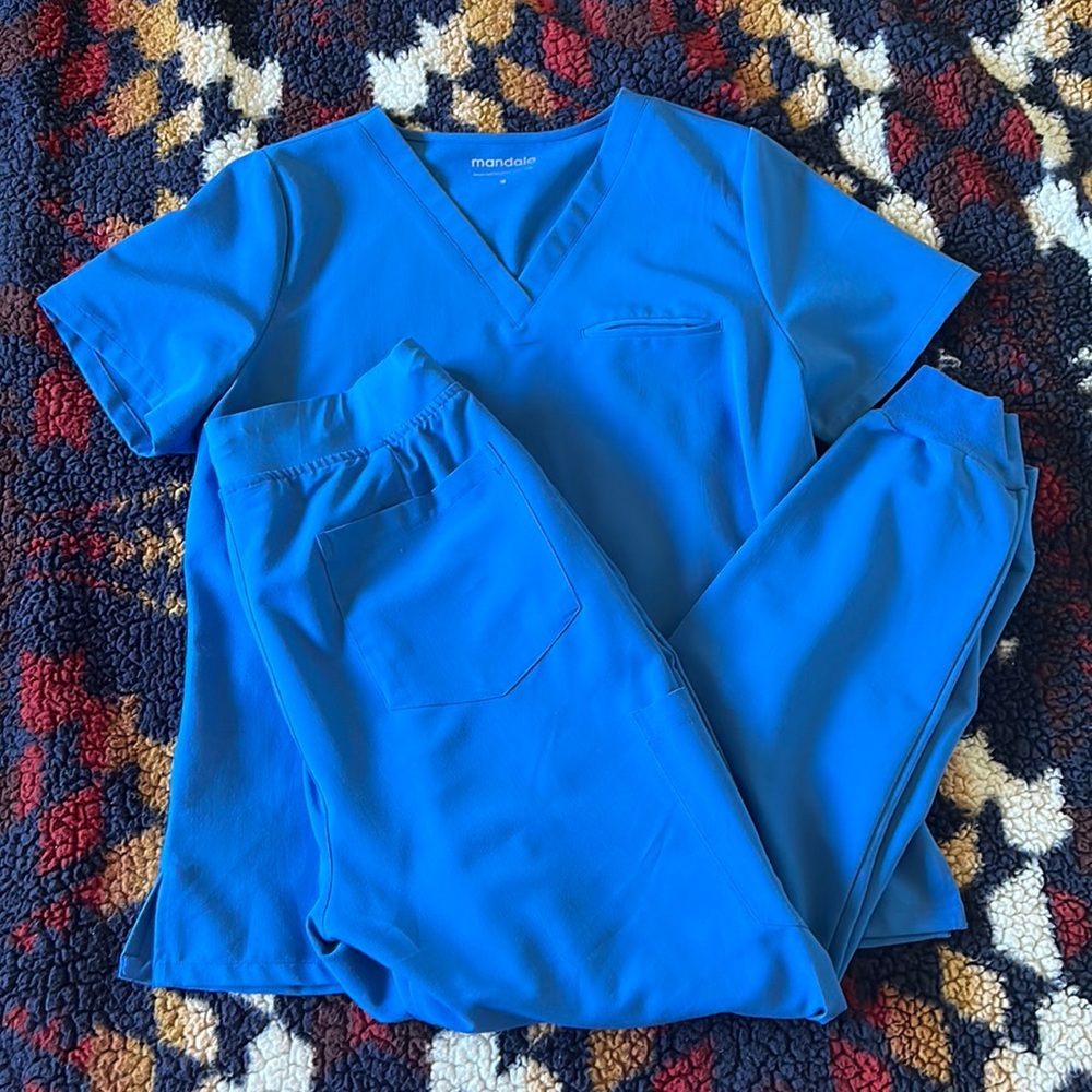 Mandala Royal Blue Jogger Scrubs